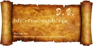 Dörfler Valéria névjegykártya
