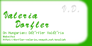 valeria dorfler business card